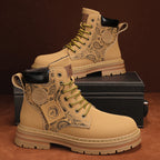 Damen Modische und robuste High-Top Stiefel mit detaillierter Paisleymuster R&B