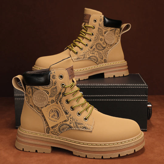 Damen Modische und robuste High-Top Stiefel mit detaillierter Paisleymuster R&B