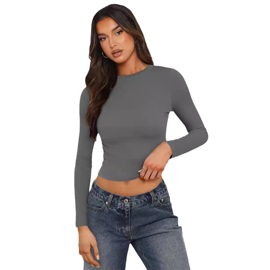 Damen lässiges Langarmshirt mit figurbetontem Schnitt R&B