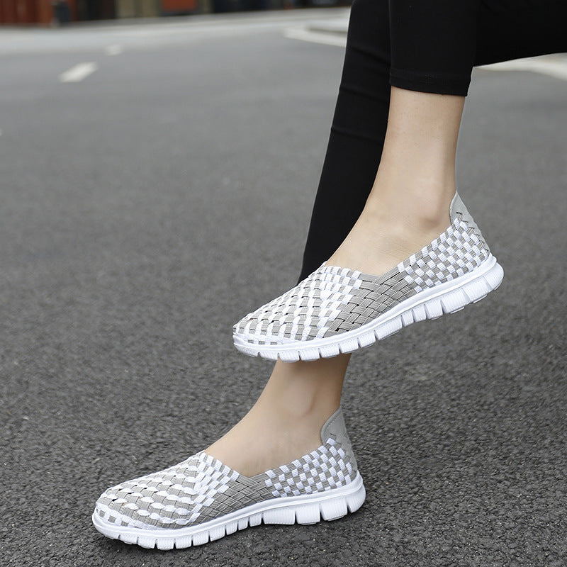 Damen Bequeme Schlupfschuhe mit atmungsaktiver Struktur und rutschfester Sohle