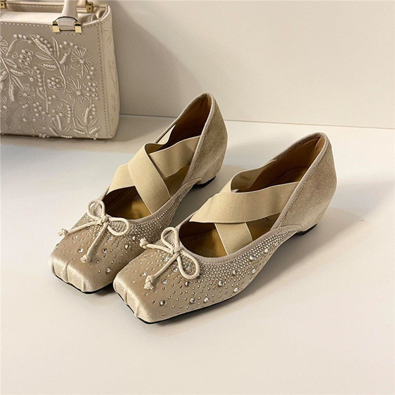 Damen elegante Ballerina-Schuhe mit außergewöhnlicher Strassverzierung R&B