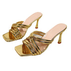 Damen modische Plateau-Sandalen mit gekreuzten Riemen und elegantem Absatz R&B