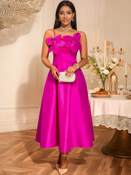 Damen A-Linien Kleid mit floralem Akzent R&B