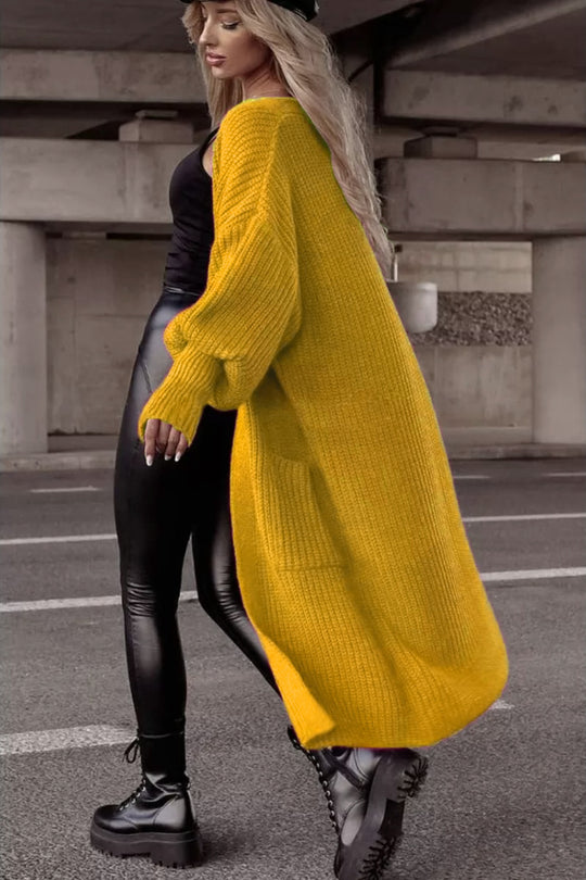Damen Grobstrick-Cardigan mit tiefen Taschen und lässigem Oversized-Schnitt R&B