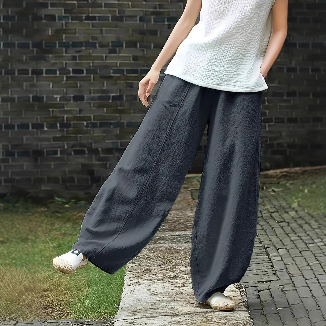 Damen Elegante Palazzo-Hose mit bequemer Passform und lockerem Schnitt R&B