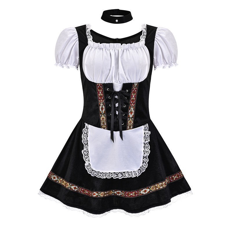 Damen Trachtenkleid mit romantischer Schnürung und dekorativen Rüschen R&B