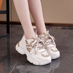 Damen modische Chunky Sneaker mit atmungsaktiver Mesh-Oberfläche und dämpfendem Fußbett R&B
