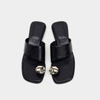 Damen Edle Zehentrenner-Sandalen mit glänzenden Akzenten R&B