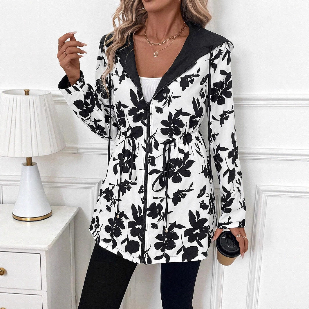 Damen Leichtgewichtige Kapuzenjacke mit tierischem Muster R&B