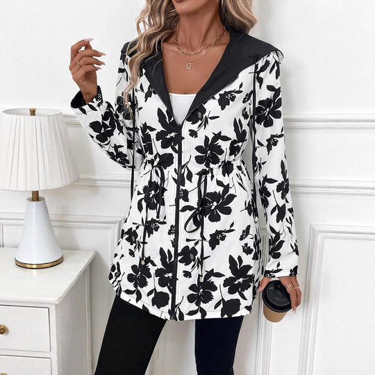 Damen Leichtgewichtige Kapuzenjacke mit tierischem Muster R&B