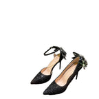 Damen elegante High Heels mit Glitzer und Schleifendetail R&B