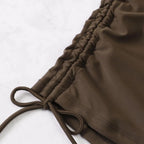 Damen cropped Top mit hohem Bund und Rüschendetails