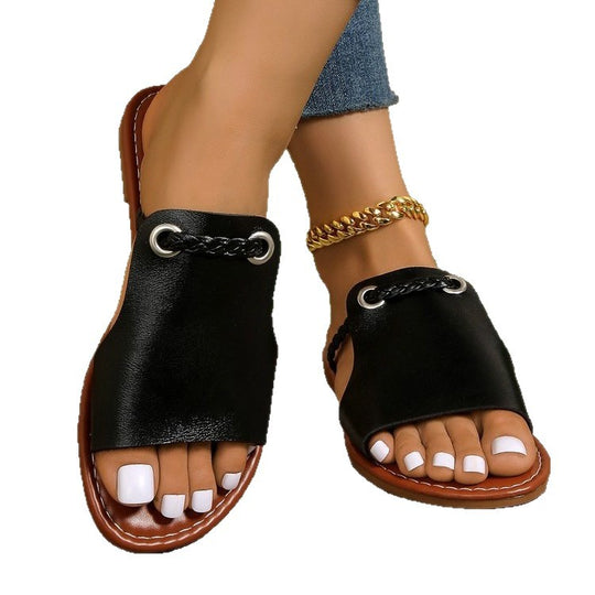 Damen Komfortable Riemensandalen mit modischem Flecht-Design R&B