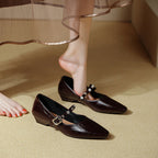 Damen Elegante Ballerinas mit verziertem Riemen