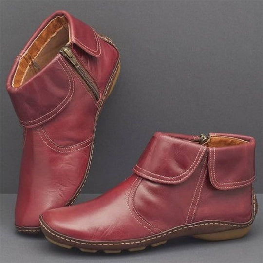 Damen elegante Ankle-Boots aus hochwertigem mit seitlichem Reißverschluss R&B