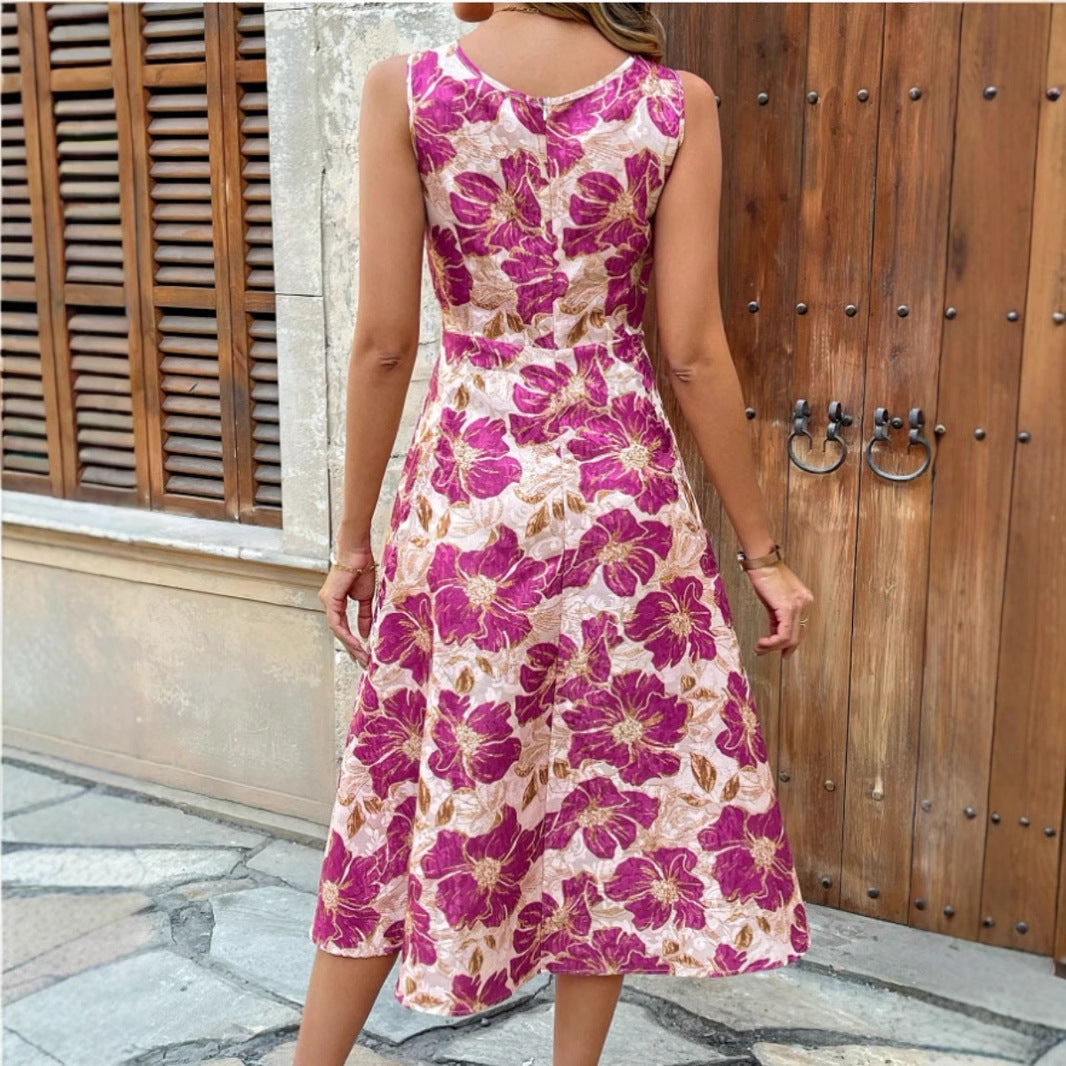Damen Maxikleid mit floralem Design und elegantem A-Linien-Schnitt R&B