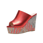 Damen Wedge-Pantoletten mit elegantem geflochtenem Design und komfortablem Fußbett