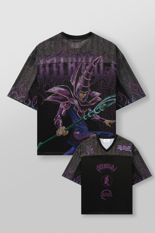 Unisex nan atmungsaktives Netz-Jersey mit großflächigem Anime-Print und V-Ausschnitt R&B