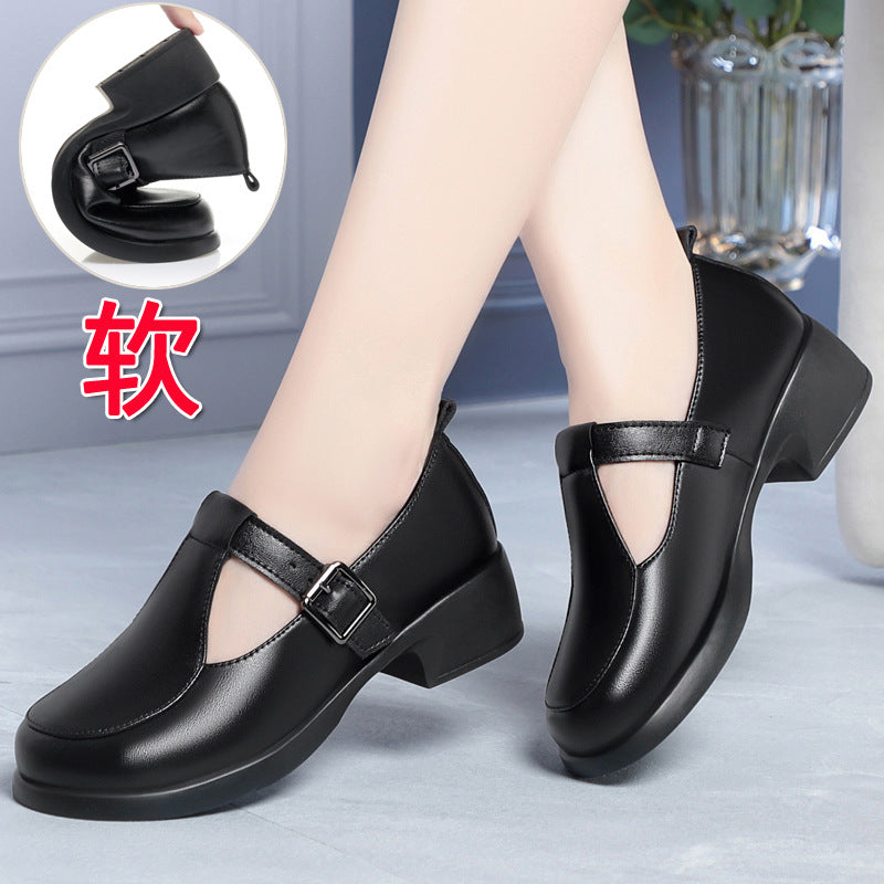 Damen Mary Jane Schuhe mit verstellbarem Riemen und bequemen Blockabsatz R&B
