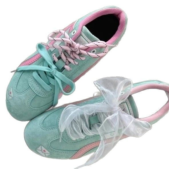 Damen Sneakers mit fröhlichem Apfelmotiv und textiler Oberflächenstruktur R&B
