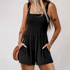 Damen Jumpsuit mit gerafftem Oberteil und praktischen Taschen R&B