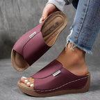 Damen Wedge-Sandalen mit komfortablem Fußbett und modischem Riemendesign R&B