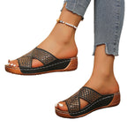 Damen Bequeme Zehentrenner-Pantoletten mit modischem GewR&Be-Overlay R&B