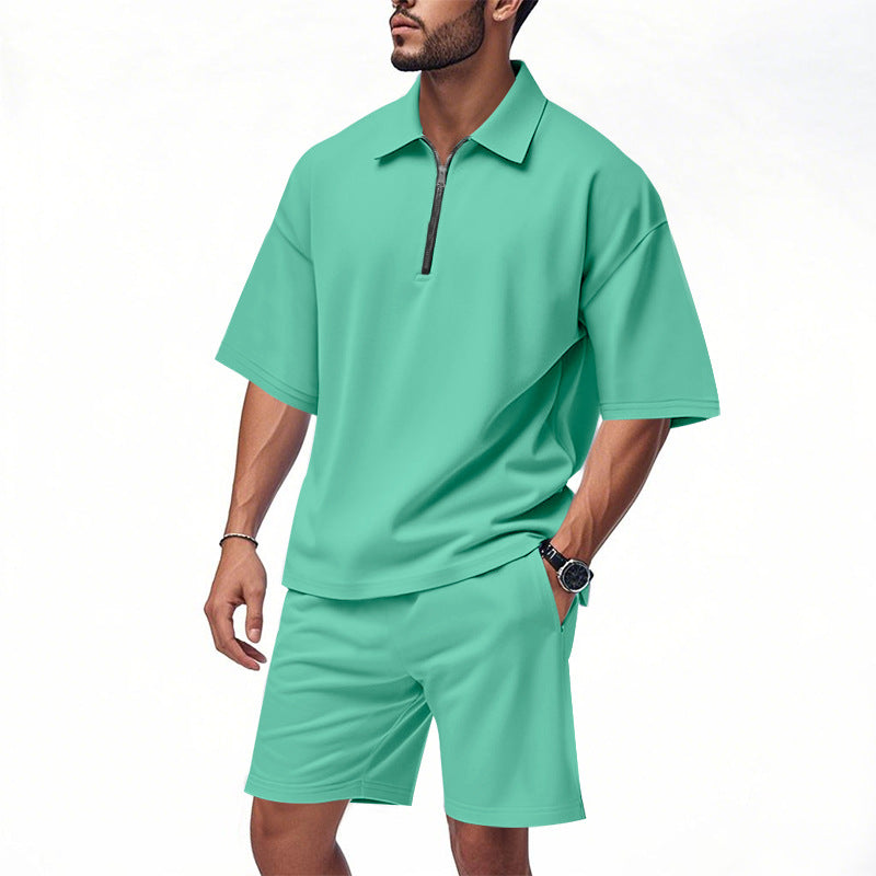 Herren lässiges Sport-Set mit kurzem Oberteil und praktischen Shorts R&B