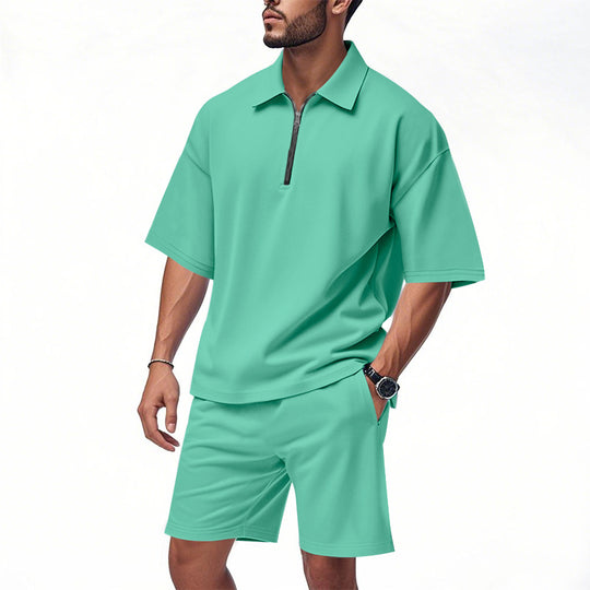 Herren lässiges Sport-Set mit kurzem Oberteil und praktischen Shorts R&B