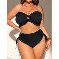 Damen Bandeau-Bikini mit Rüschendetails und verstellbaren Trägern R&B