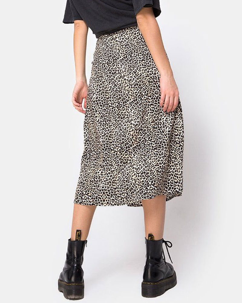 Damen Midirock mit tierischem Print R&B