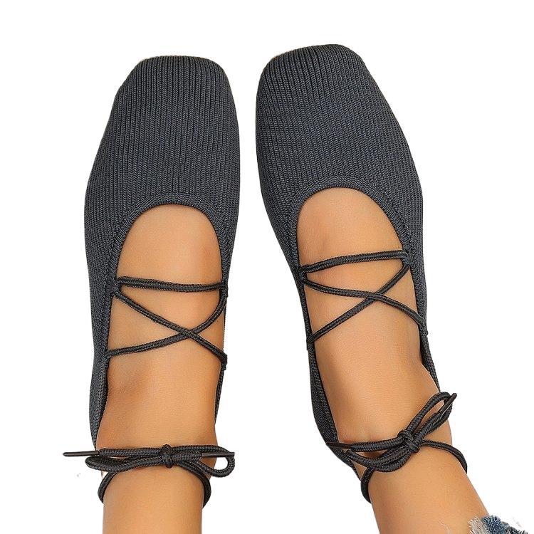Damen elegante Ballerinas mit geschmackvollem Schnürdesign R&B