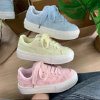 Damen Sneakers mit verspieltem Blumendessin und dämpfender Sohle