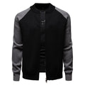 Herren modische Strickjacke mit durchgehendem Reißverschluss und kontrastierenden Ärmelstrukturen