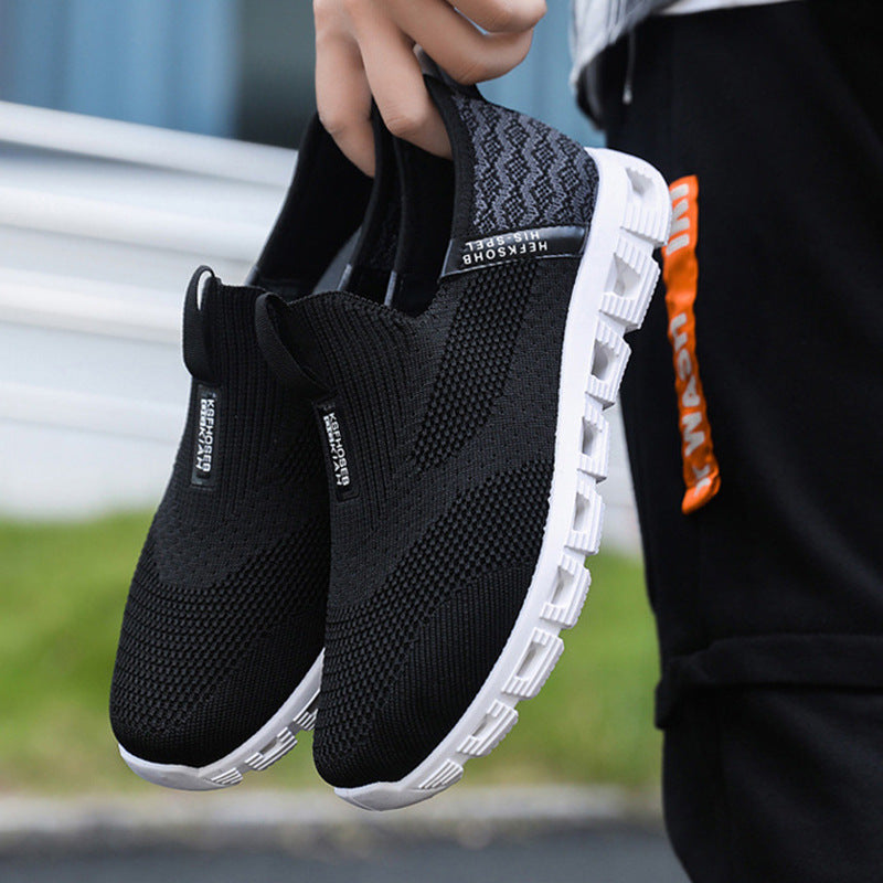 Damen Atmungsaktive Slip-On Sneakers mit elastischem Strickoberteil und rutschfester Sohle R&B