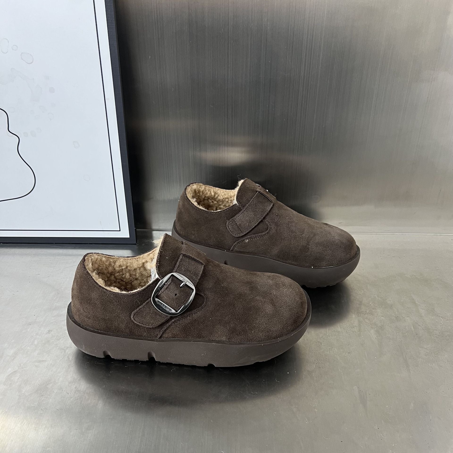 Damen Gemütliche Clogs mit weichem Futter und modischem Schnallenverschluss R&B