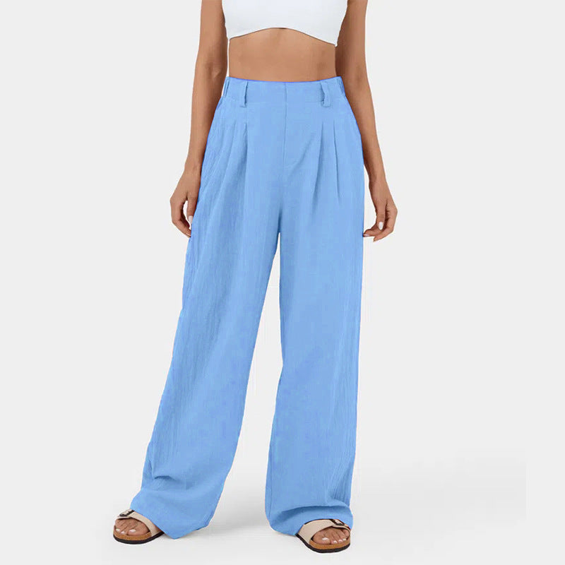 Damen Weite Chinohose mit elegantem Faltenwurf und seitlichen Taschen R&B