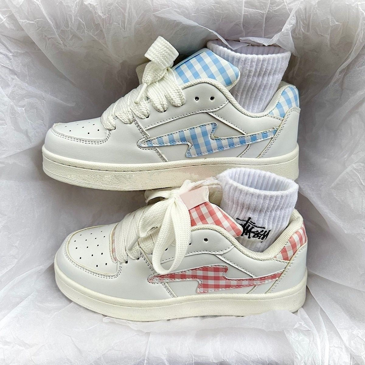 Damen Sportliche Sneakers mit kariertem Design und bequemer Sohle R&B