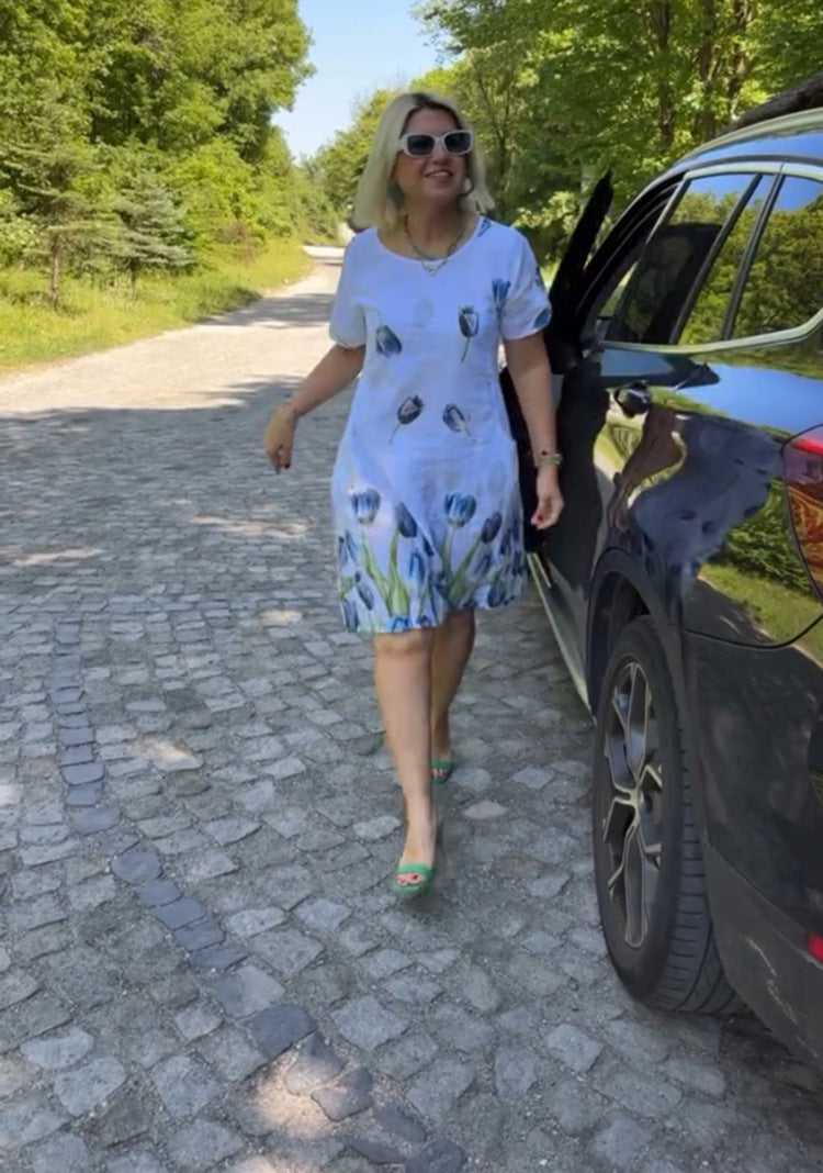Damen Sommerkleid mit floralen Motiven R&B