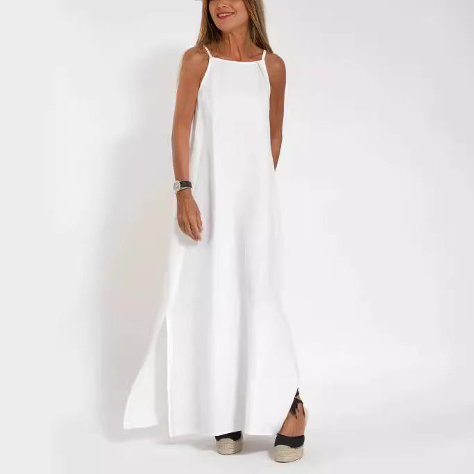 Damen Maxi-Kleid mit elegantem Schnitt und feinen Trägern R&B