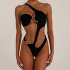 Damen Einteiliger Badeanzug mit asymmetrischem Design und elegantem Cut-Out R&B