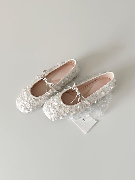 Damen Ballerinas mit romantischen Blütenapplikationen R&B