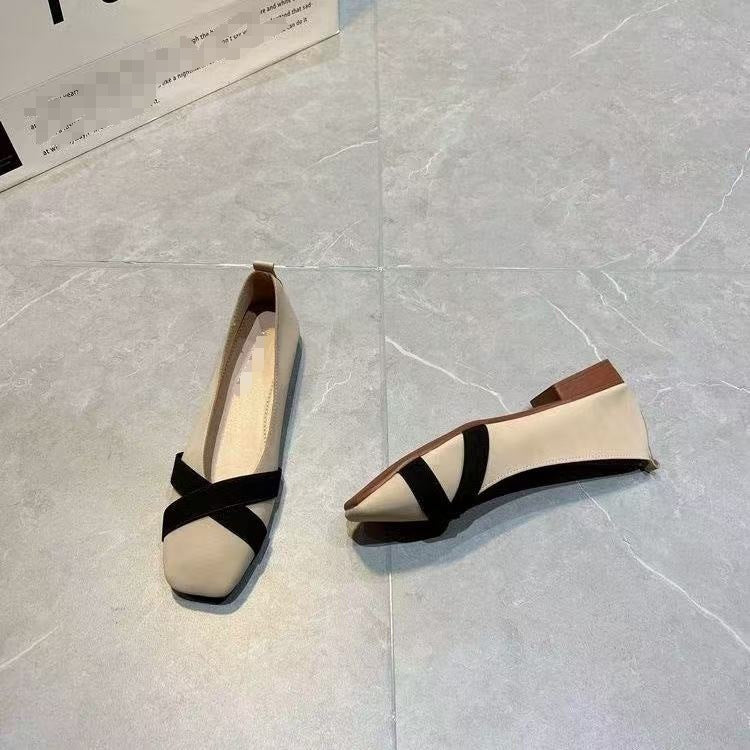 Damen elegante Ballerinas mit modischem Kreuzriemen R&B