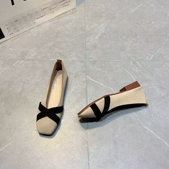 Damen elegante Ballerinas mit modischem Kreuzriemen R&B