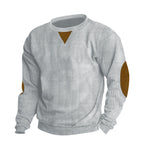 Herren stylischer Feinstrickpullover mit Struktur und modischen Ellenbogen-Patches R&B