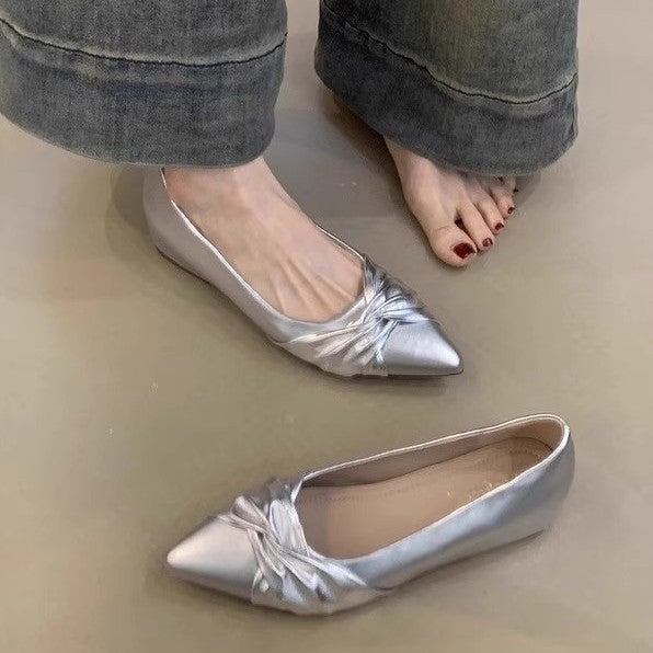 Damen elegante spitze Ballerinas mit modischer Schleifenapplikation R&B