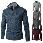 Herren Strickpullover mit halbem Reißverschluss und strukturiertem Design