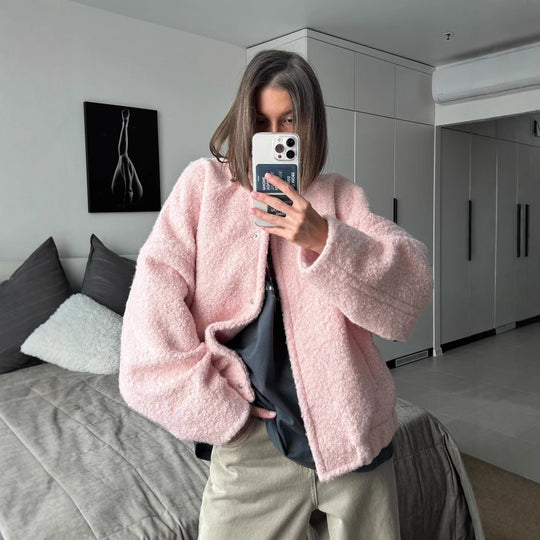 Damen Kuschelige Fleecejacke im modernen Design R&B
