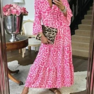 Damen Maxikleid im eleganten Leoprint R&B