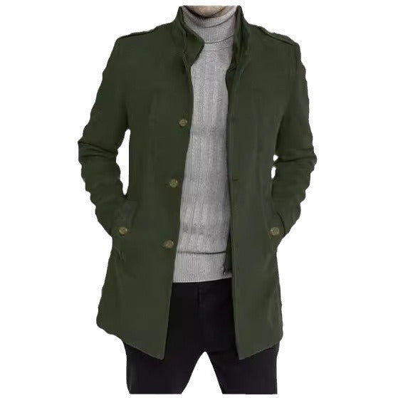 Herren modischer Überzieh-Mantel mit praktischen Taschen R&B